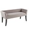 Modern Grey Entryway Bench with Curved Seat and Flared Wood Legs